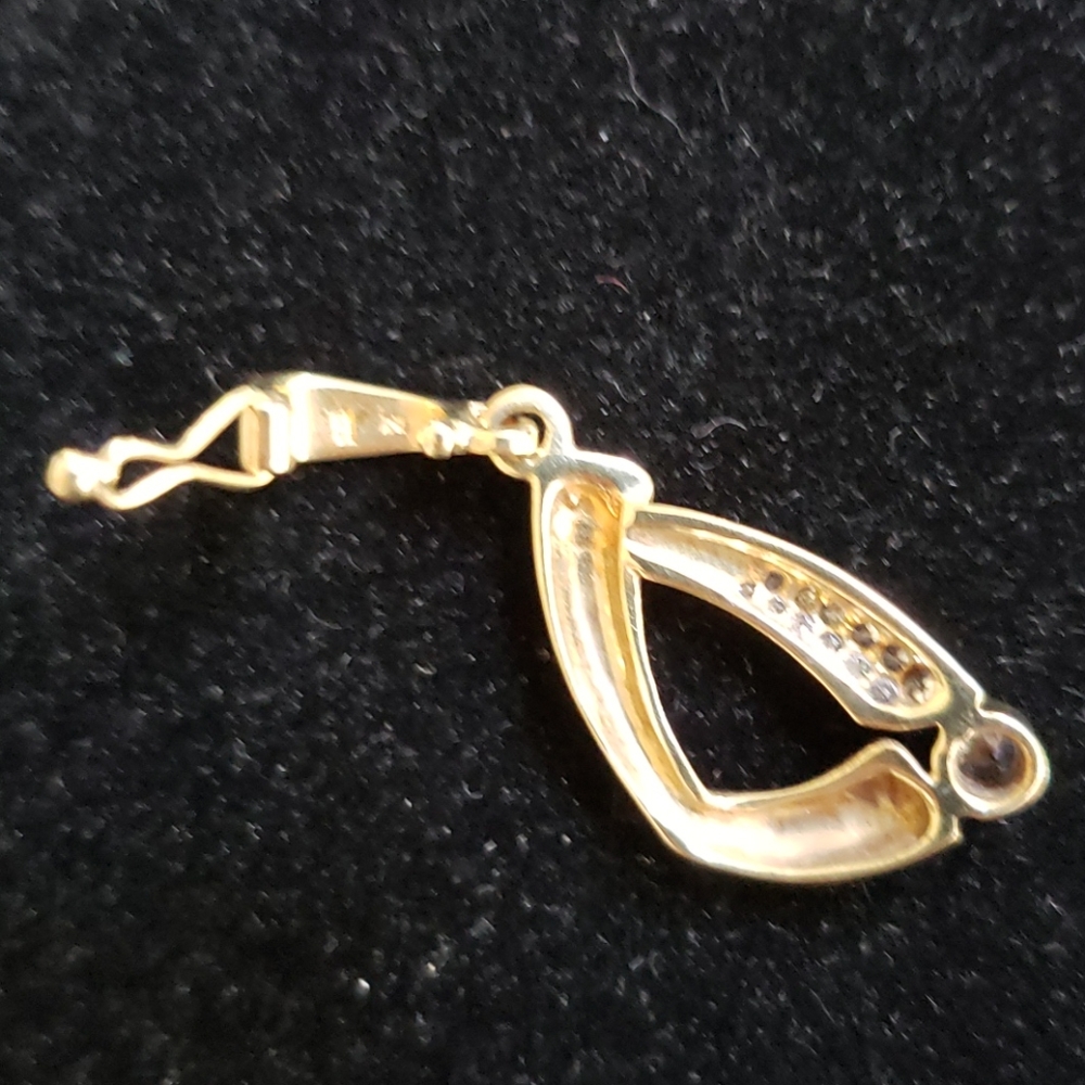 VTG 333er gold pendant/w. diamonds on 333er chain - Picture 4 of 9